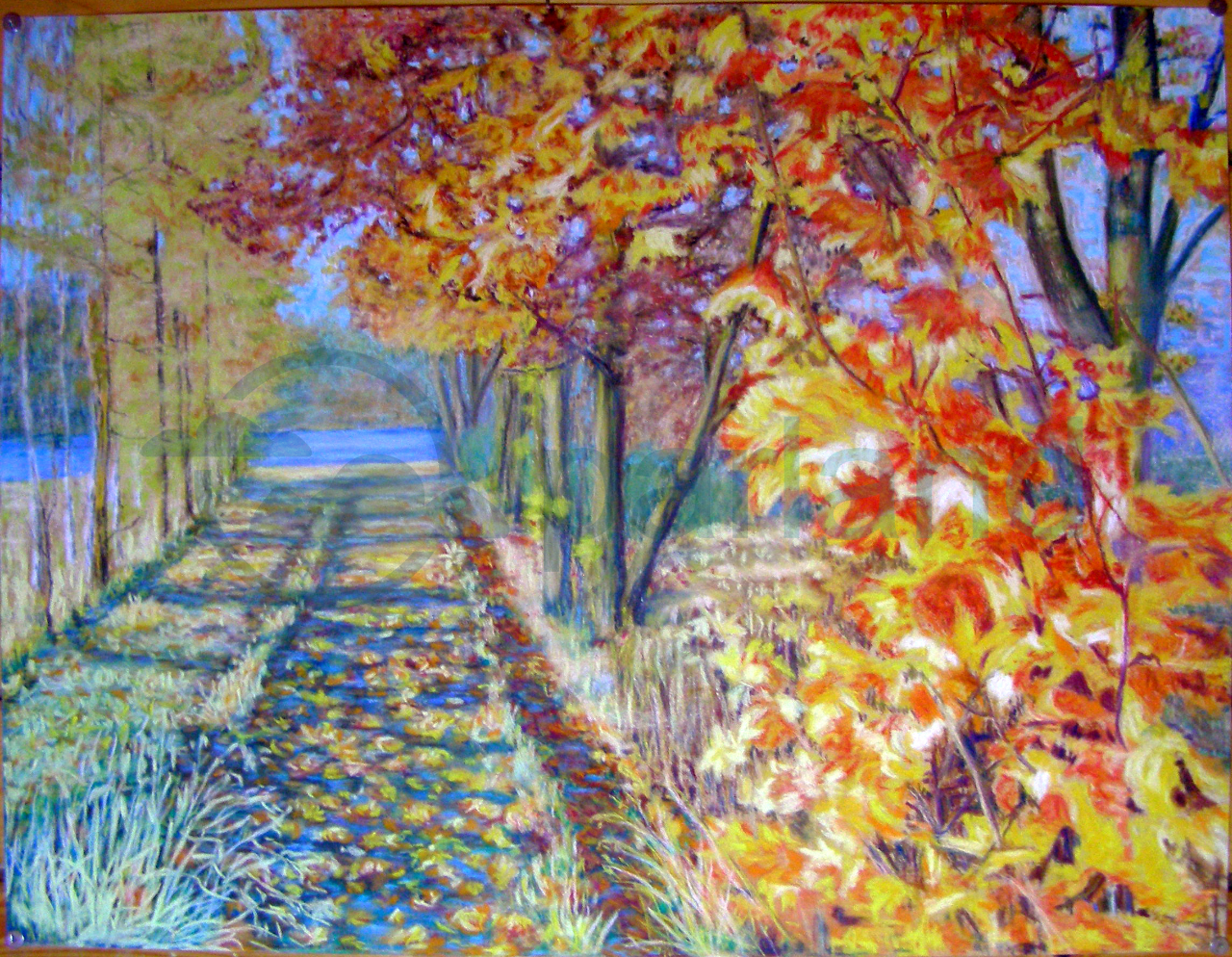 Рисование пастелью осень